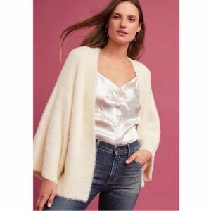 Sleeping On Snow Cozy Ivory Open-Front Women's Sweater Cardigan